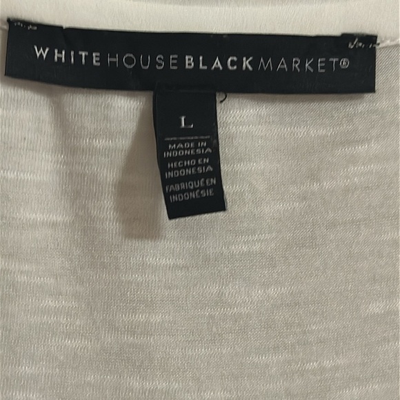 White V-Neck Women's Top WHITE HOUSE BLACK MARKET LARGE EXCELLENT NEW CONDITION - Picture 3 of 9